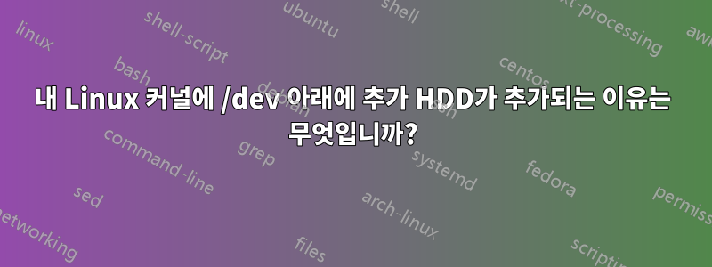 내 Linux 커널에 /dev 아래에 추가 HDD가 추가되는 이유는 무엇입니까?
