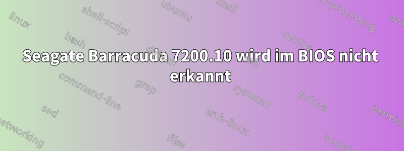 Seagate Barracuda 7200.10 wird im BIOS nicht erkannt