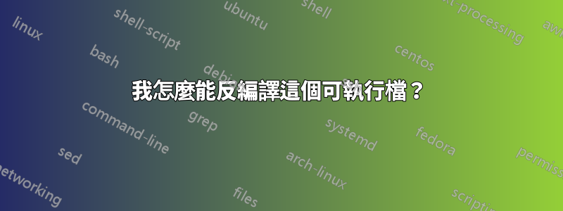 我怎麼能反編譯這個可執行檔？