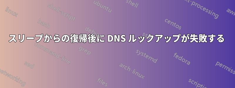 スリープからの復帰後に DNS ルックアップが失敗する