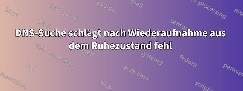 DNS-Suche schlägt nach Wiederaufnahme aus dem Ruhezustand fehl