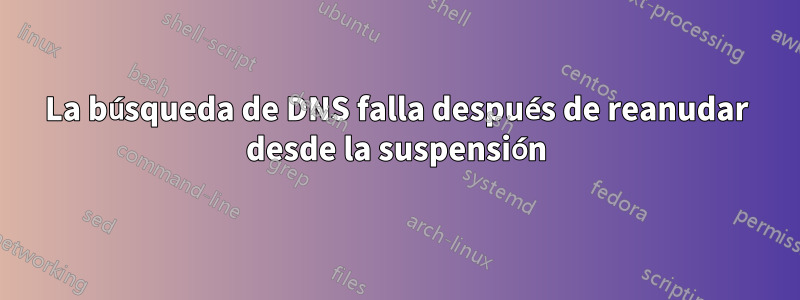 La búsqueda de DNS falla después de reanudar desde la suspensión