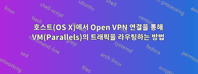 호스트(OS X)에서 Open VPN 연결을 통해 VM(Parallels)의 트래픽을 라우팅하는 방법