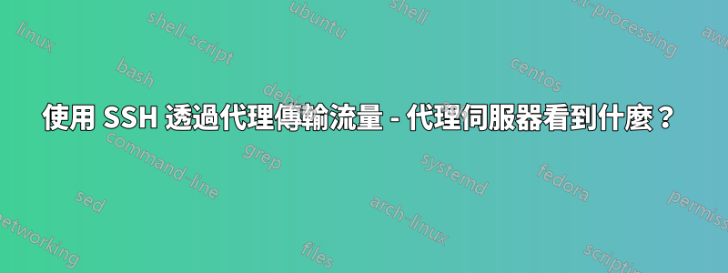 使用 SSH 透過代理傳輸流量 - 代理伺服器看到什麼？