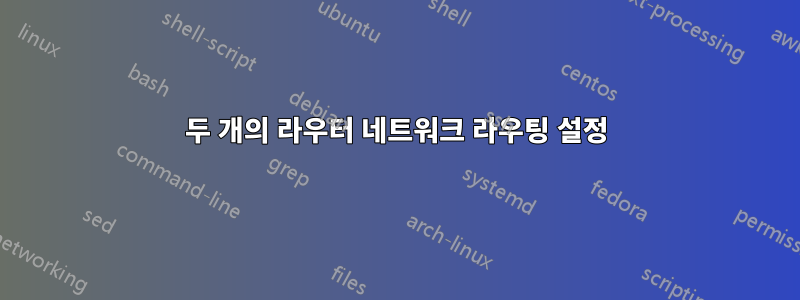 두 개의 라우터 네트워크 라우팅 설정
