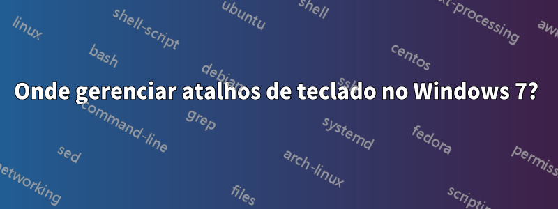 Onde gerenciar atalhos de teclado no Windows 7?