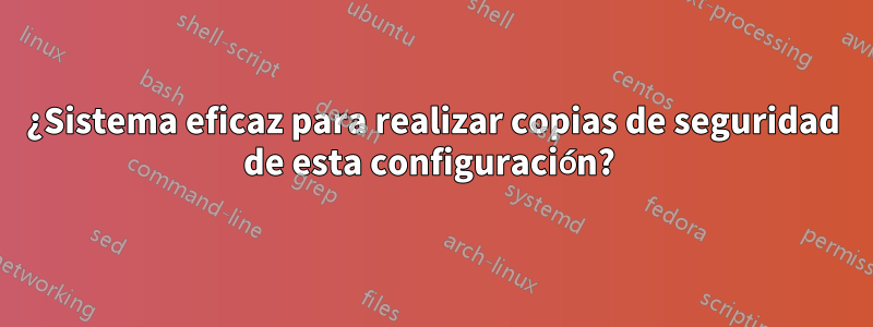 ¿Sistema eficaz para realizar copias de seguridad de esta configuración? 