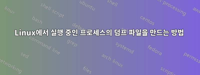 Linux에서 실행 중인 프로세스의 덤프 파일을 만드는 방법