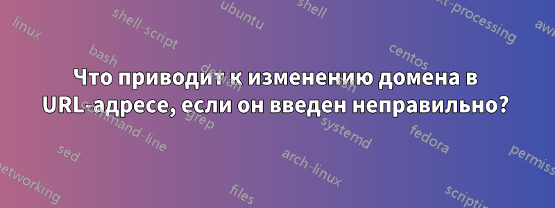 Что приводит к изменению домена в URL-адресе, если он введен неправильно?