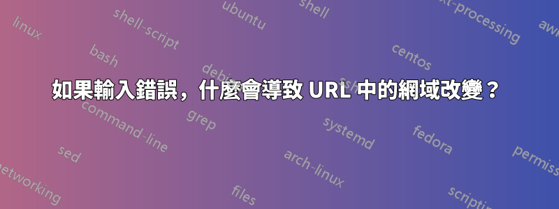 如果輸入錯誤，什麼會導致 URL 中的網域改變？