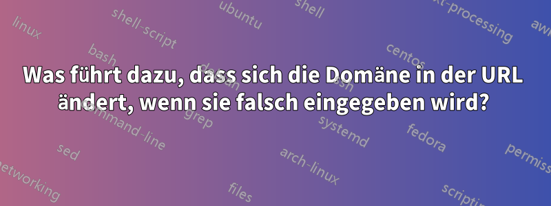 Was führt dazu, dass sich die Domäne in der URL ändert, wenn sie falsch eingegeben wird?