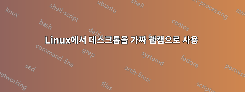 Linux에서 데스크톱을 가짜 웹캠으로 사용