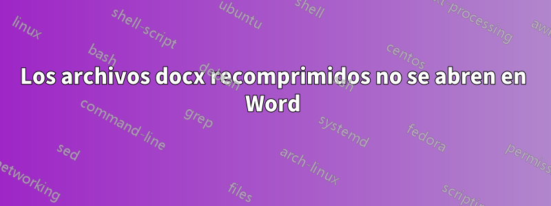 Los archivos docx recomprimidos no se abren en Word