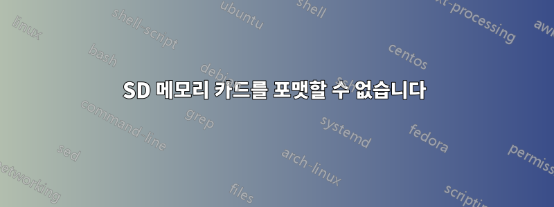 SD 메모리 카드를 포맷할 수 없습니다