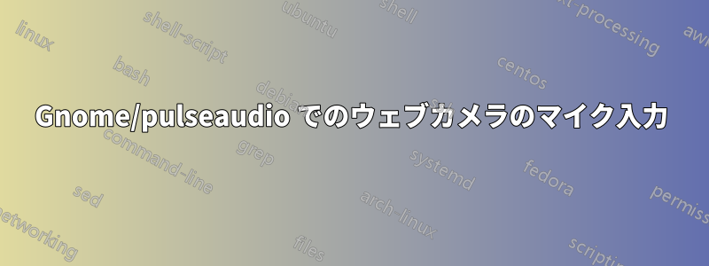 Gnome/pulseaudio でのウェブカメラのマイク入力