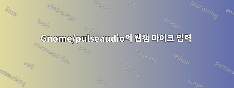 Gnome/pulseaudio의 웹캠 마이크 입력