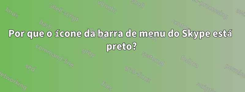 Por que o ícone da barra de menu do Skype está preto?