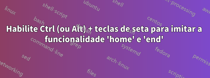 Habilite Ctrl (ou Alt) + teclas de seta para imitar a funcionalidade 'home' e 'end'