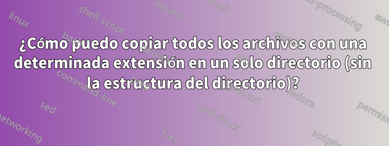 ¿Cómo puedo copiar todos los archivos con una determinada extensión en un solo directorio (sin la estructura del directorio)?