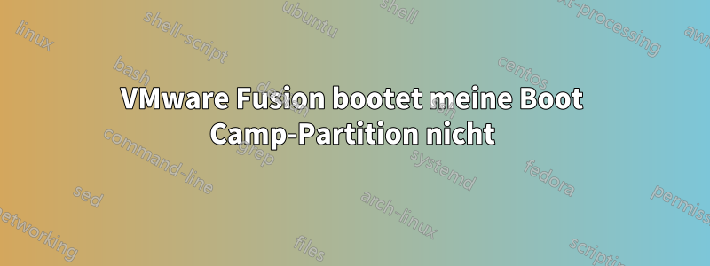 VMware Fusion bootet meine Boot Camp-Partition nicht