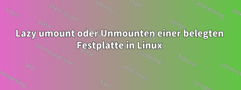 Lazy umount oder Unmounten einer belegten Festplatte in Linux