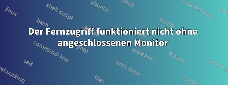 Der Fernzugriff funktioniert nicht ohne angeschlossenen Monitor