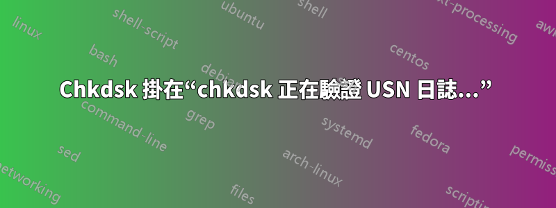 Chkdsk 掛在“chkdsk 正在驗證 USN 日誌...”