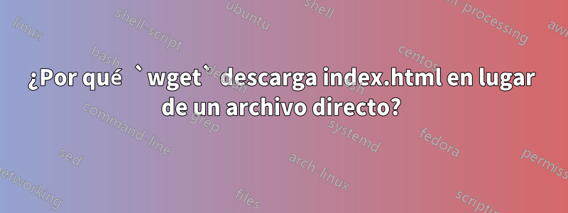 ¿Por qué `wget` descarga index.html en lugar de un archivo directo?