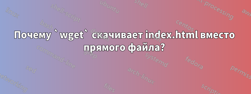 Почему `wget` скачивает index.html вместо прямого файла?