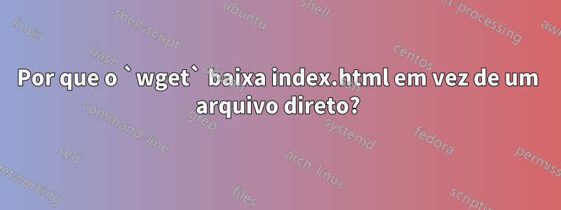 Por que o `wget` baixa index.html em vez de um arquivo direto?