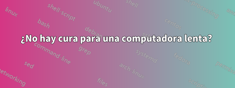 ¿No hay cura para una computadora lenta?