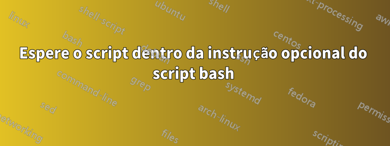 Espere o script dentro da instrução opcional do script bash