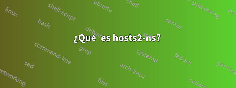 ¿Qué es hosts2-ns?