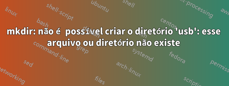 mkdir: não é possível criar o diretório 'usb': esse arquivo ou diretório não existe