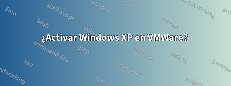 ¿Activar Windows XP en VMWare?