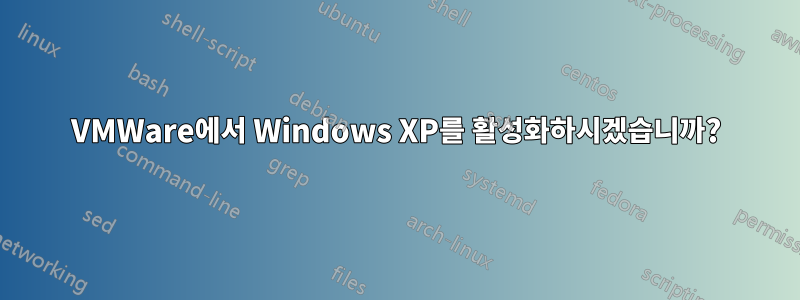 VMWare에서 Windows XP를 활성화하시겠습니까?