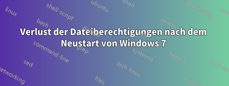 Verlust der Dateiberechtigungen nach dem Neustart von Windows 7