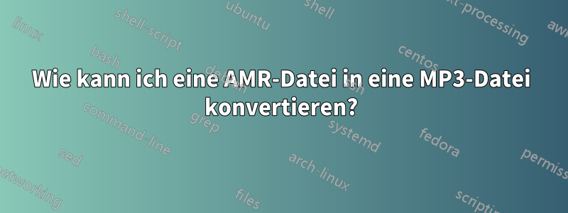 Wie kann ich eine AMR-Datei in eine MP3-Datei konvertieren?