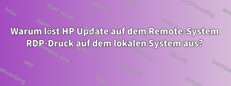 Warum löst HP Update auf dem Remote-System RDP-Druck auf dem lokalen System aus?