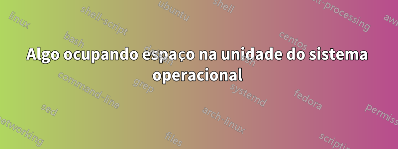 Algo ocupando espaço na unidade do sistema operacional