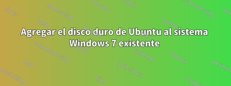 Agregar el disco duro de Ubuntu al sistema Windows 7 existente