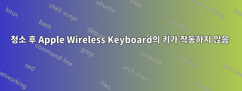 청소 후 Apple Wireless Keyboard의 키가 작동하지 않음