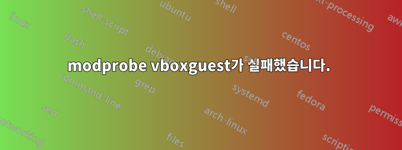 modprobe vboxguest가 실패했습니다.