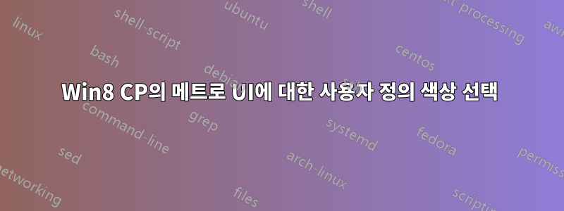 Win8 CP의 메트로 UI에 대한 사용자 정의 색상 선택