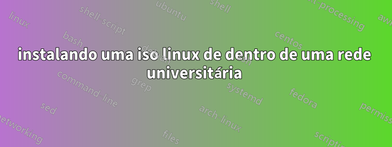 instalando uma iso linux de dentro de uma rede universitária