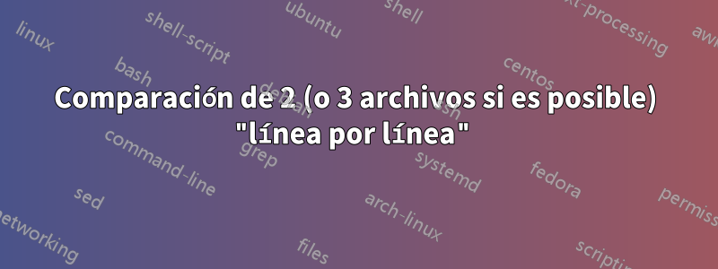 Comparación de 2 (o 3 archivos si es posible) "línea por línea"