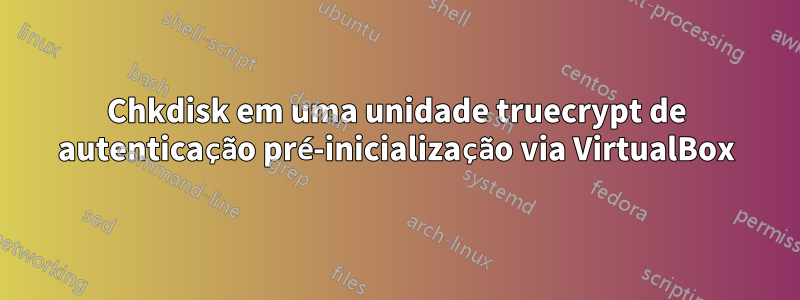 Chkdisk em uma unidade truecrypt de autenticação pré-inicialização via VirtualBox