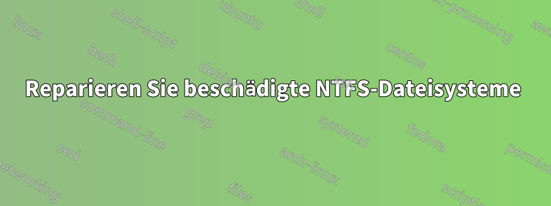 Reparieren Sie beschädigte NTFS-Dateisysteme