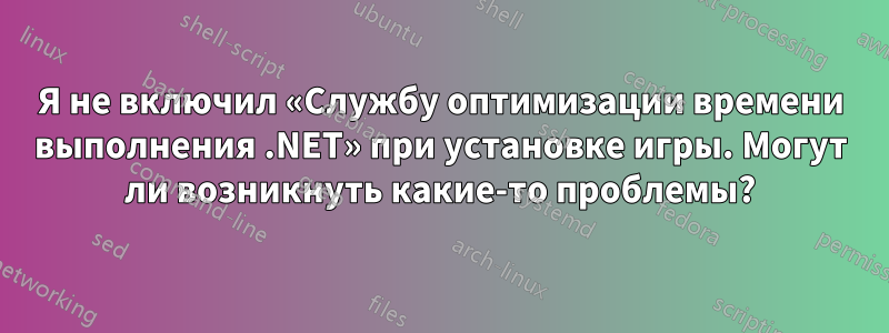 Я не включил «Службу оптимизации времени выполнения .NET» при установке игры. Могут ли возникнуть какие-то проблемы?