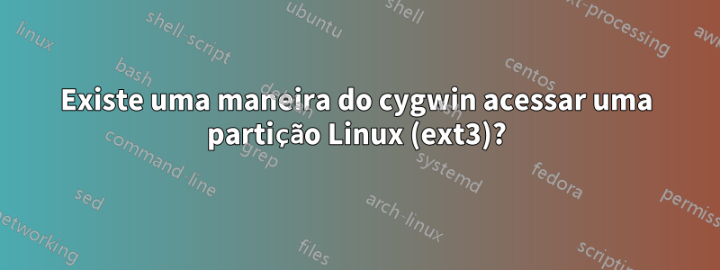 Existe uma maneira do cygwin acessar uma partição Linux (ext3)?